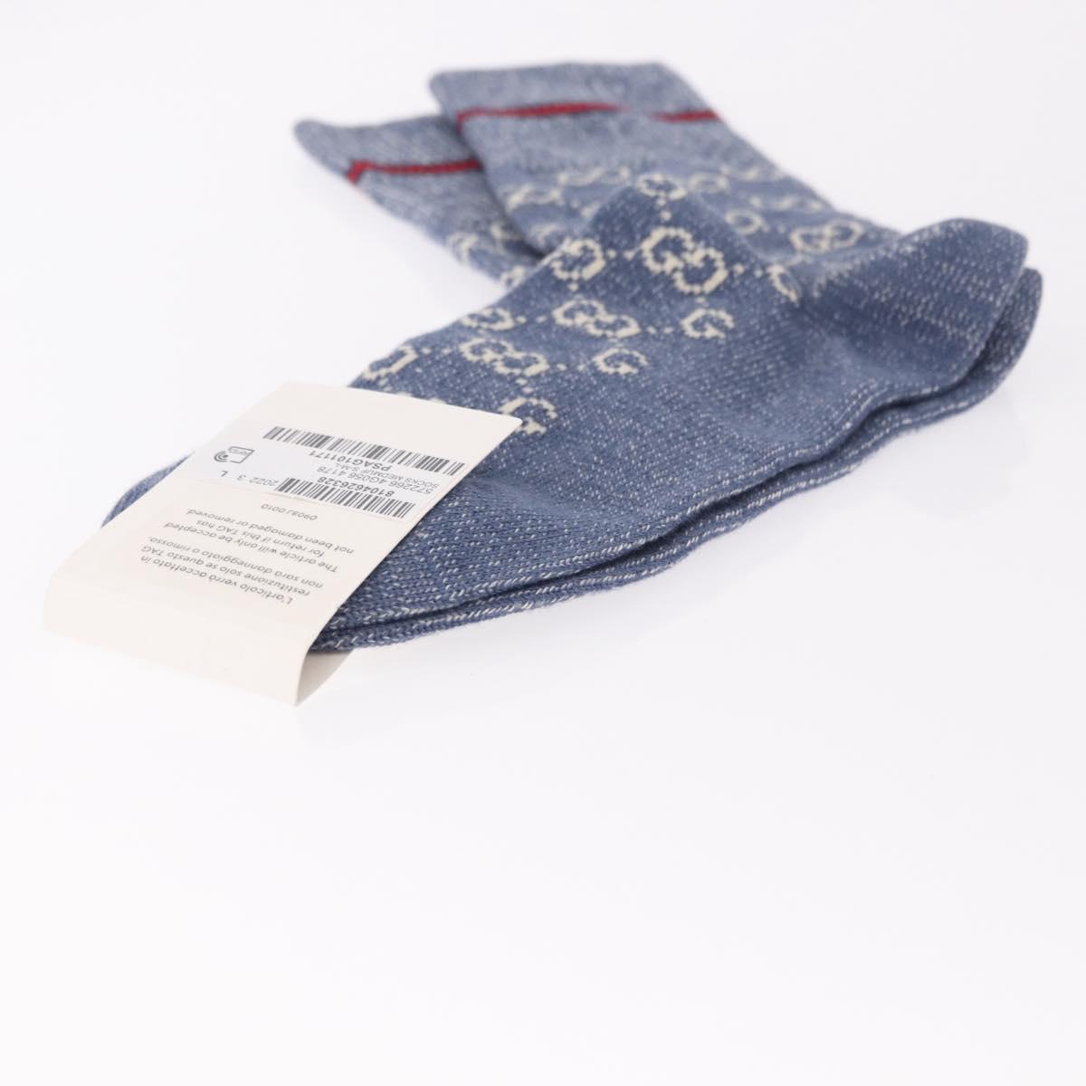 GUCCI Socks Cotton Set of 4 Pairs Beige Brown Navy Auth mr2726