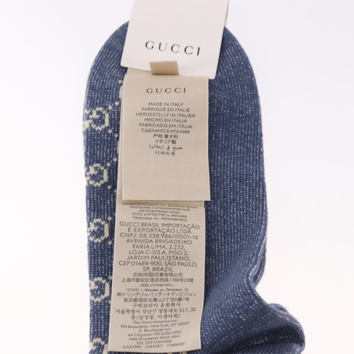 GUCCI Socks Cotton Set of 4 Pairs Beige Brown Navy Auth mr2726