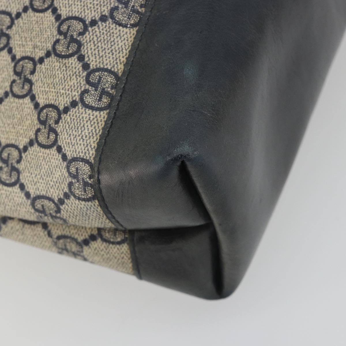 GUCCI GG Supreme Sherry Line Tote Bag PVC Navy Gold 40 02 003 Auth mr2727