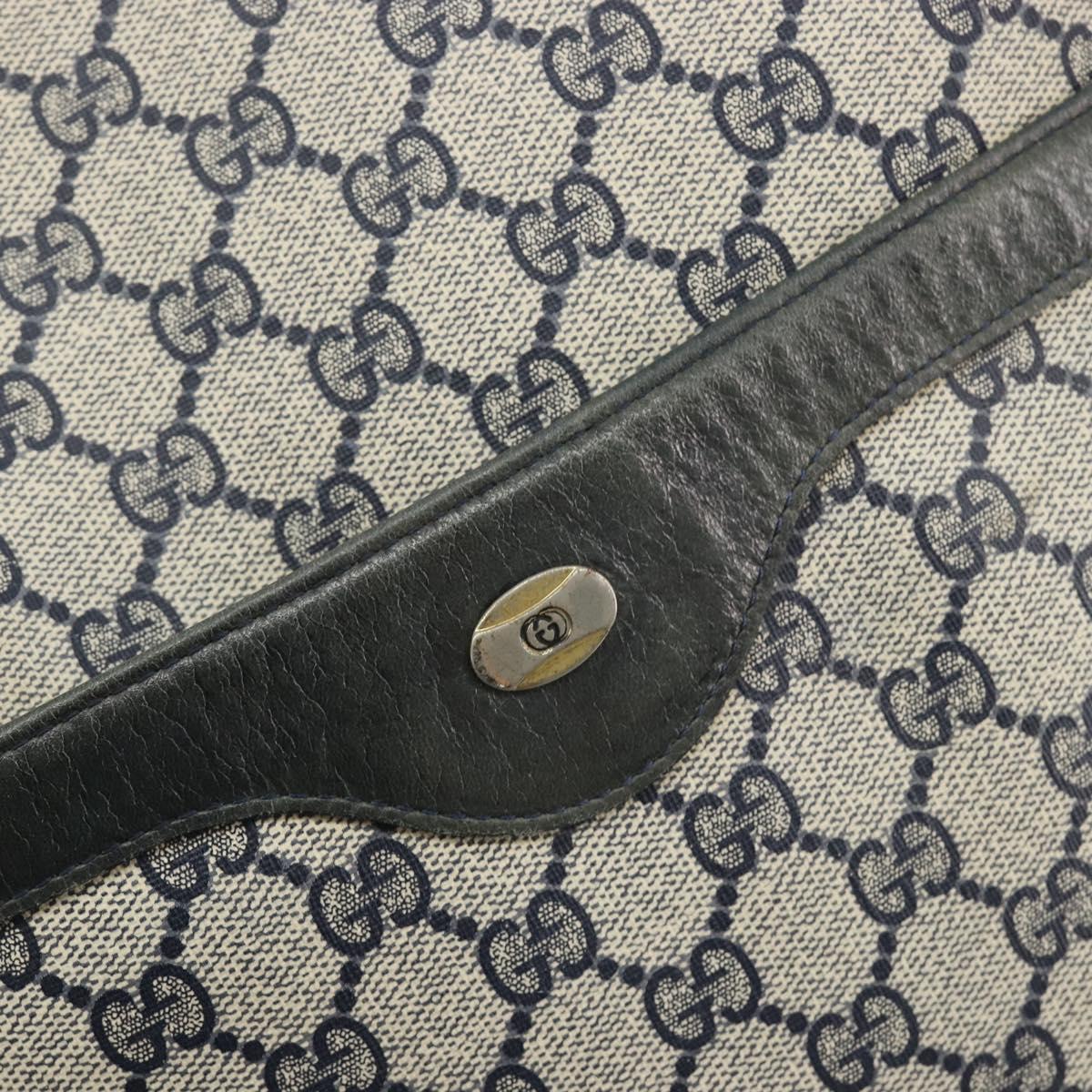 GUCCI GG Supreme Sherry Line Tote Bag PVC Navy Gold 40 02 003 Auth mr2727