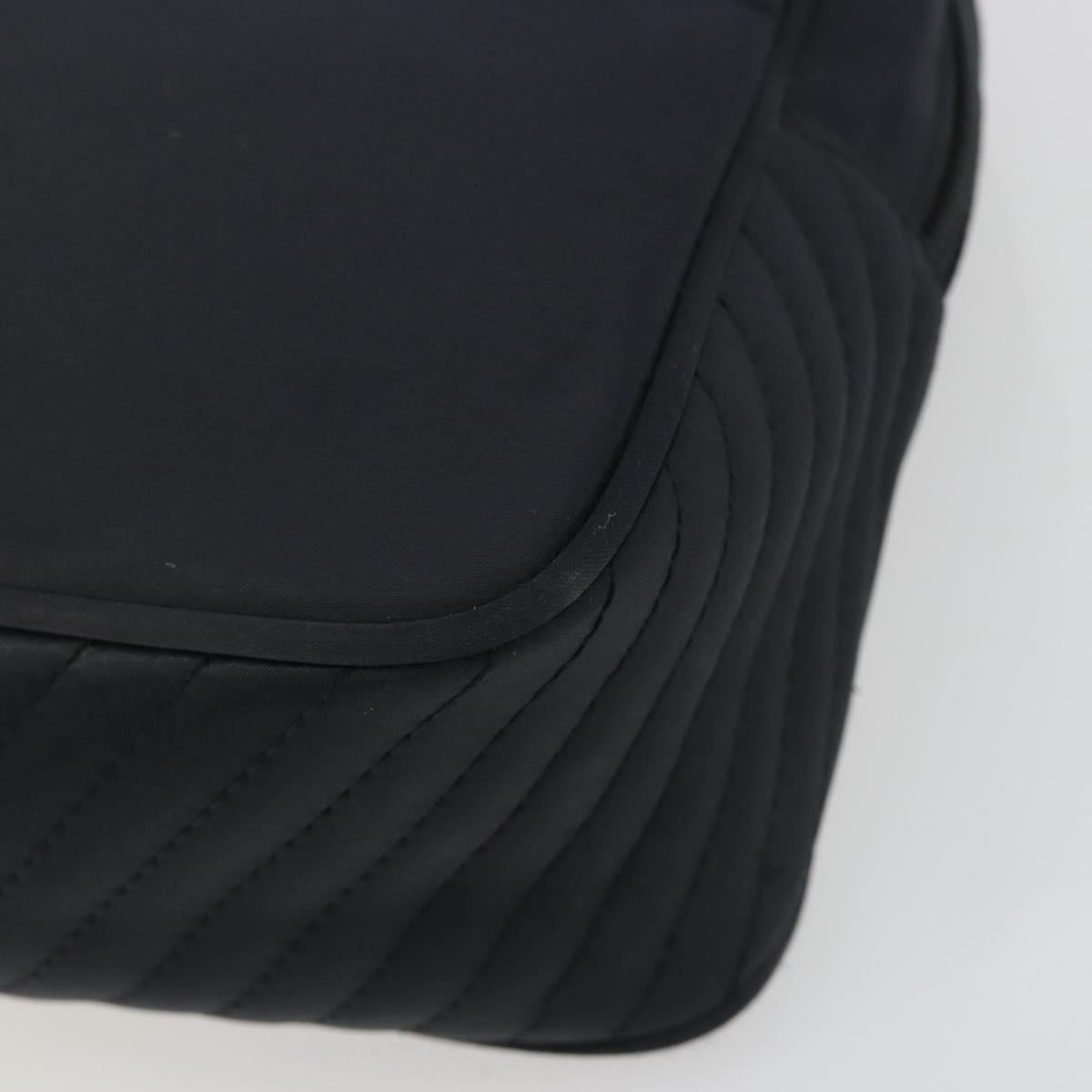 SAINT LAURENT Hand Bag Nylon Black Gold Auth mr2728