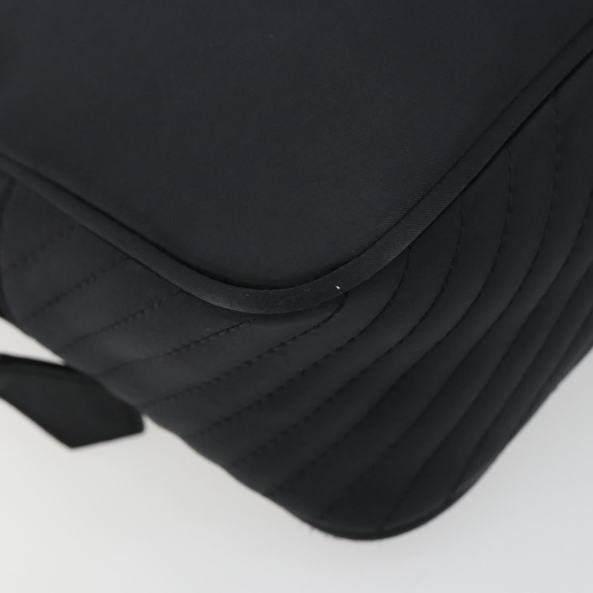 SAINT LAURENT Hand Bag Nylon Black Gold Auth mr2728