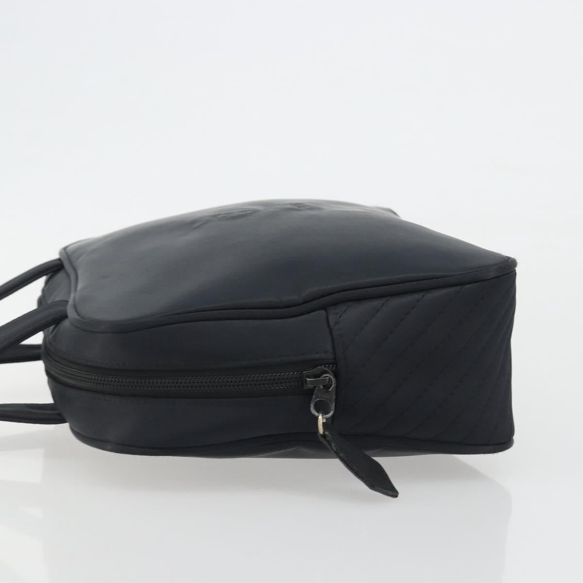SAINT LAURENT Hand Bag Nylon Black Gold Auth mr2728