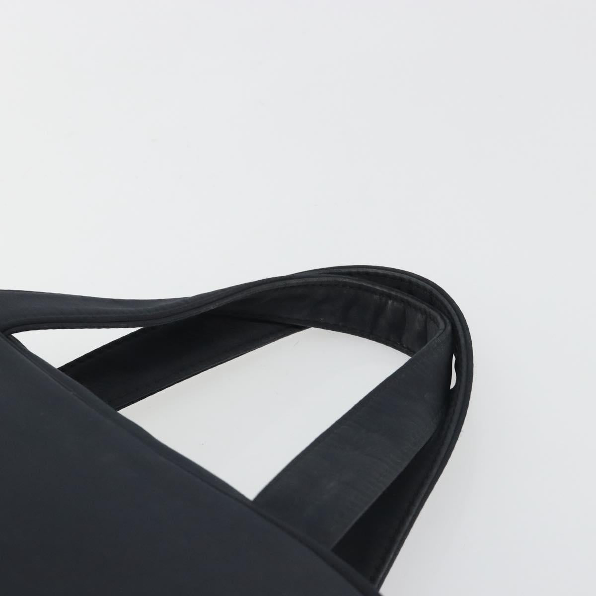 SAINT LAURENT Hand Bag Nylon Black Gold Auth mr2728
