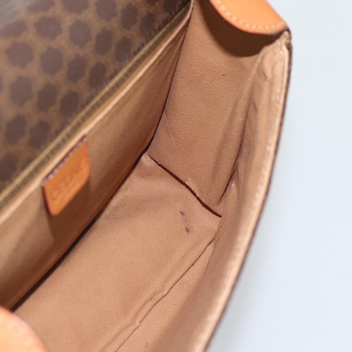 CELINE Macadam Canvas Shoulder Bag PVC Leather Brown Gold Auth mr2732