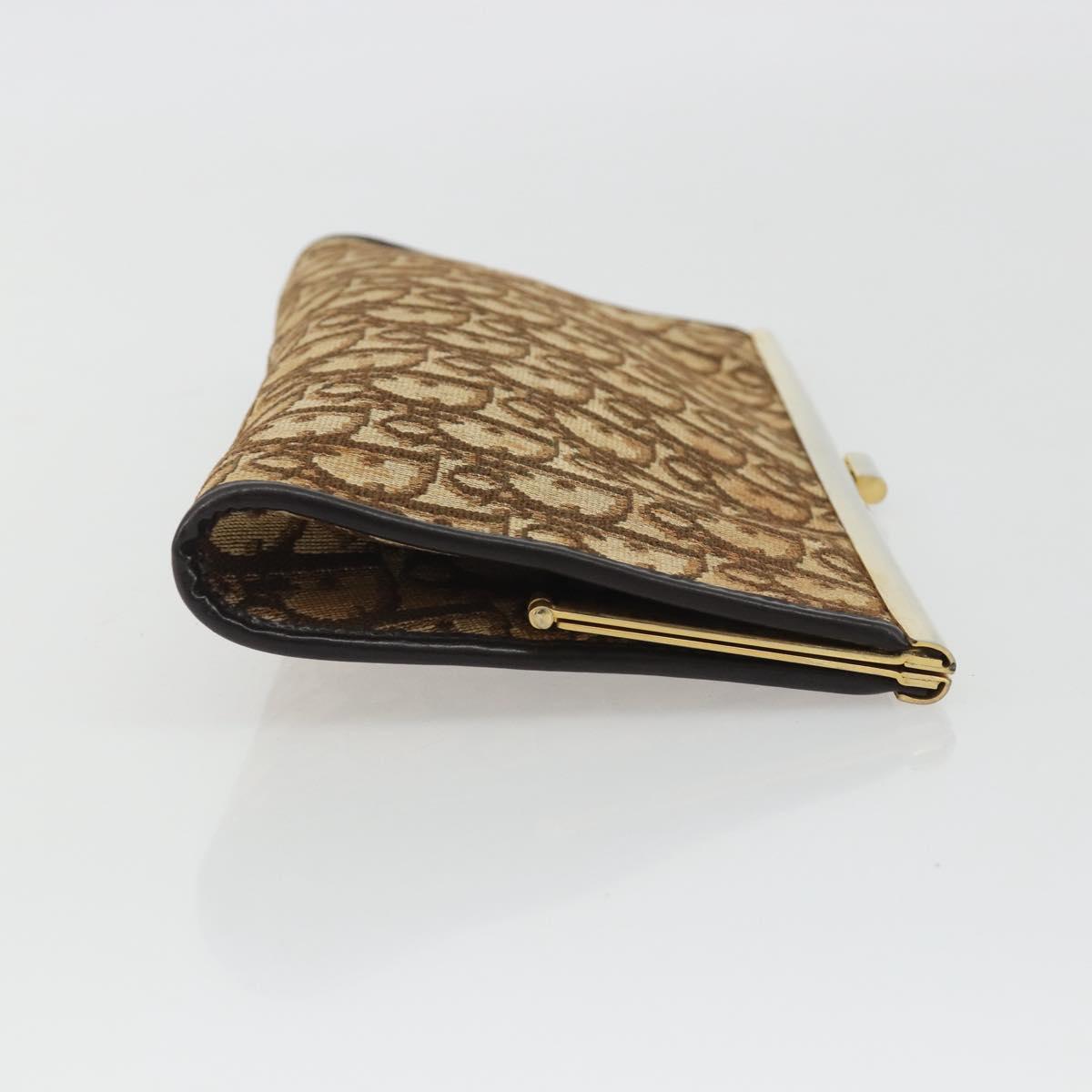 Christian Dior Trotter Canvas Clutch Bag Brown Gold Auth mr2734A
