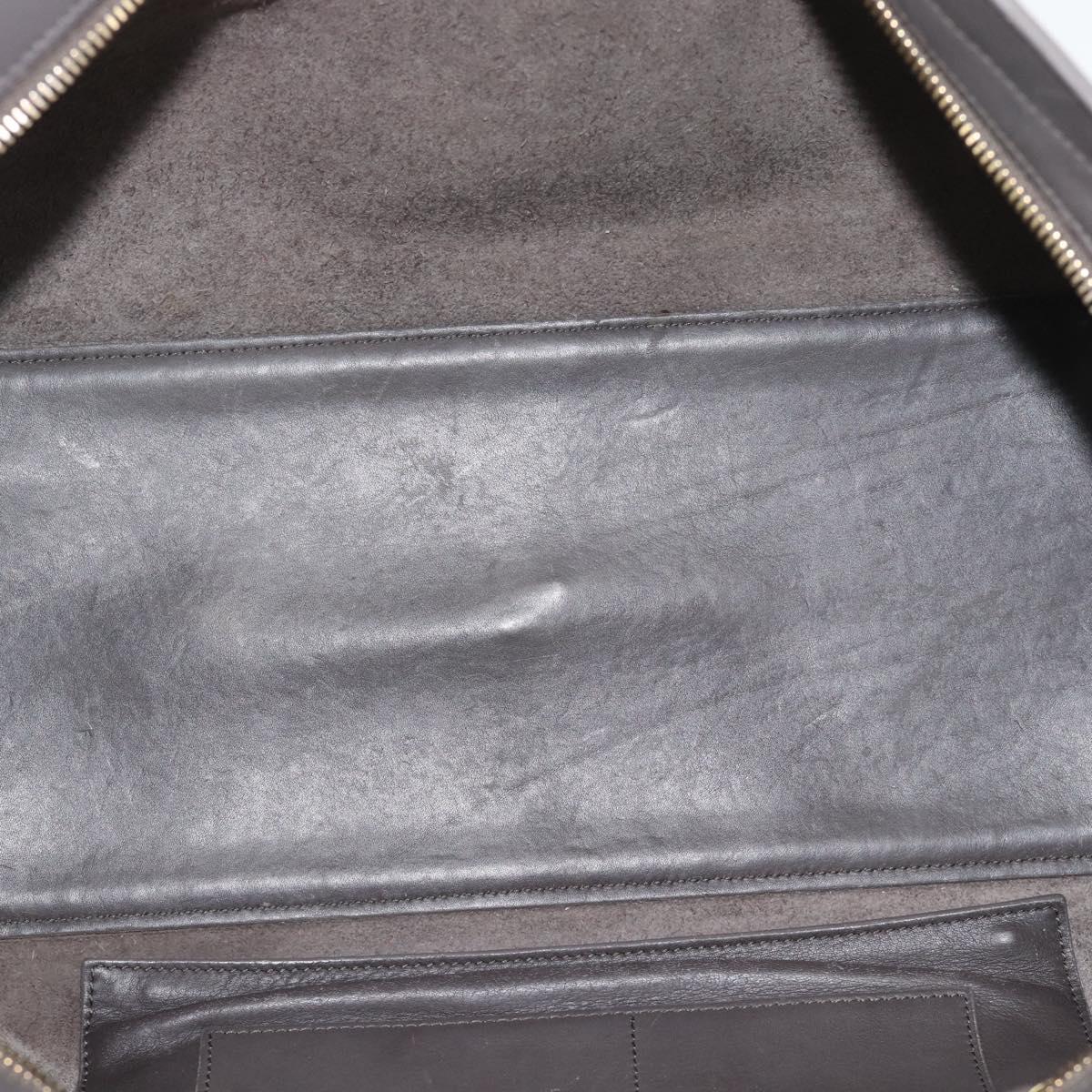 SAINT LAURENT Cabas Hand Bag Leather Gray Gold Auth mr2735A