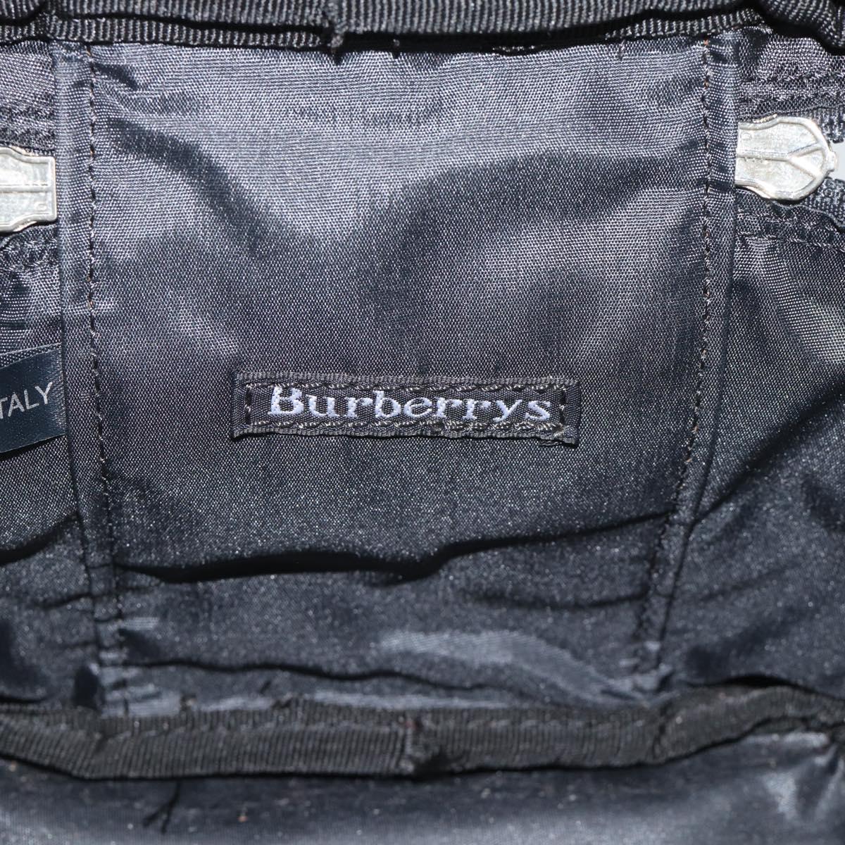 Burberrys Nova Check Vanity Hand Bag Canvas Red Silver Auth mr2736
