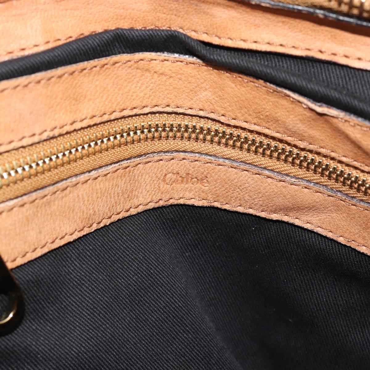 Chloe Etel Shoulder Bag Leather 2way Brown Gold Auth mr2737