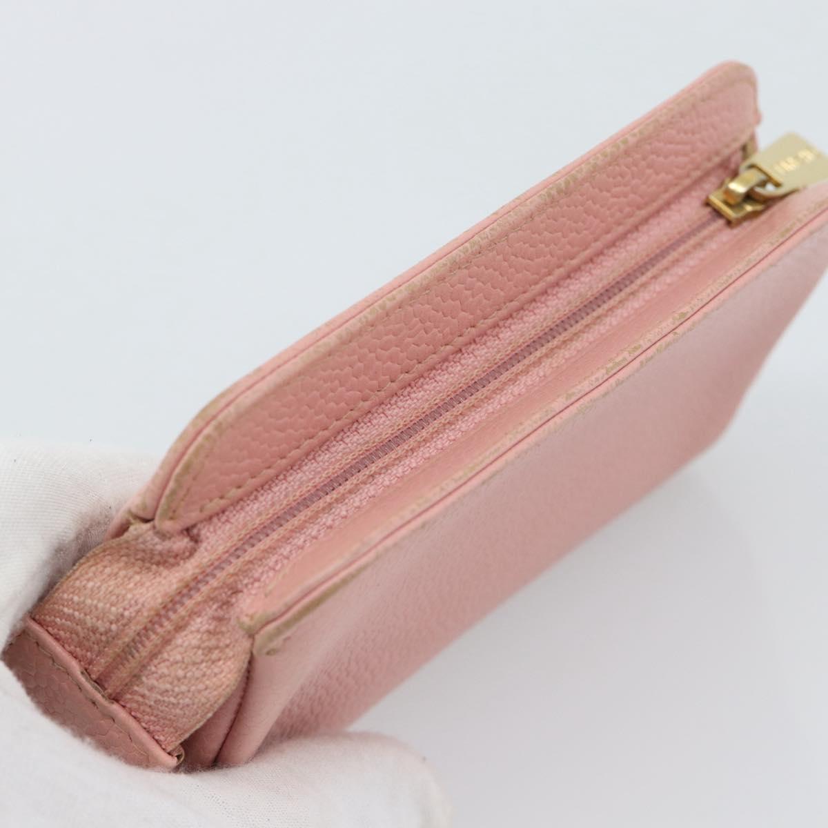 CHANEL Pouch Caviar Skin Pink Gold CC Auth mr2739