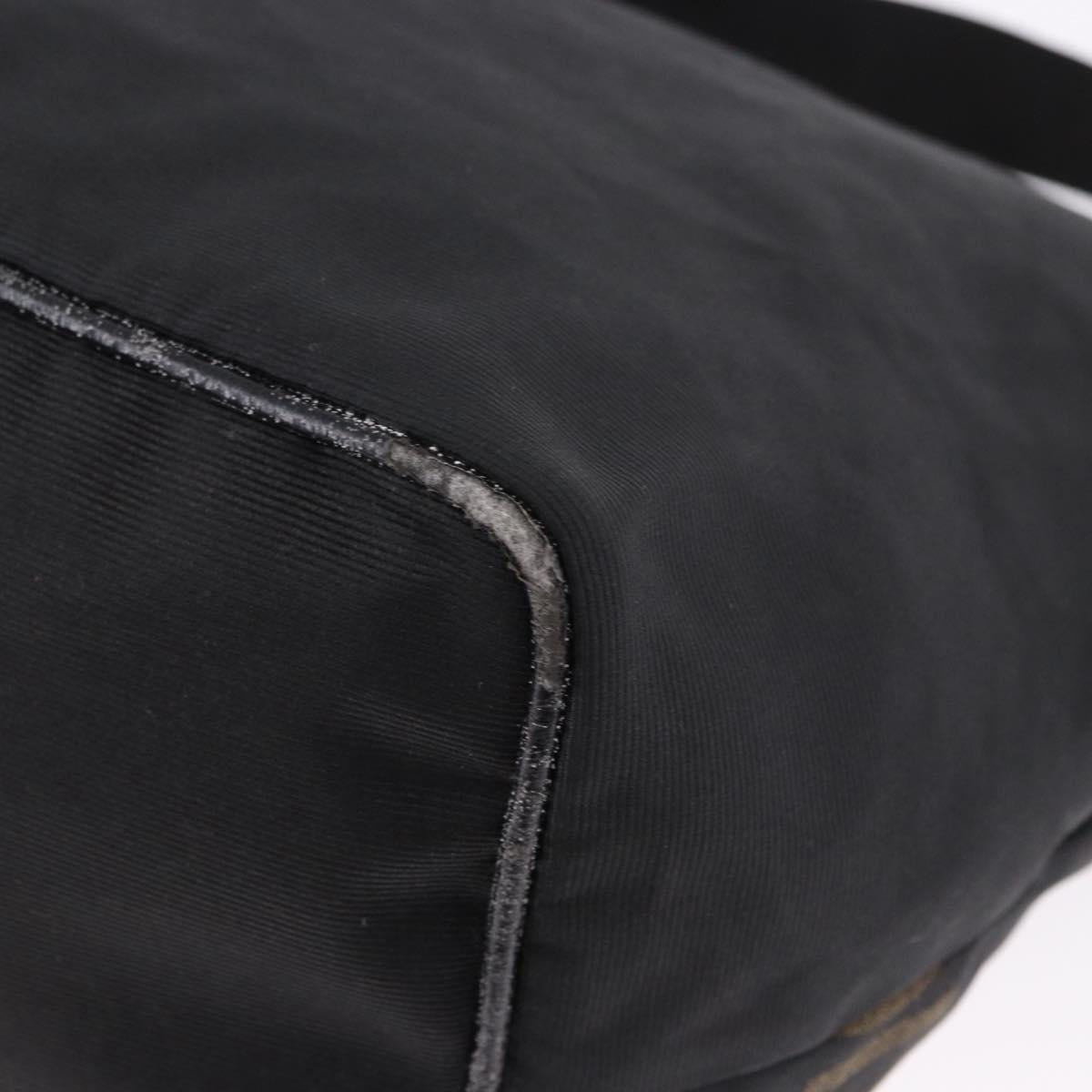 FENDI Shoulder Bag Canvas Black Gold Auth mr2741