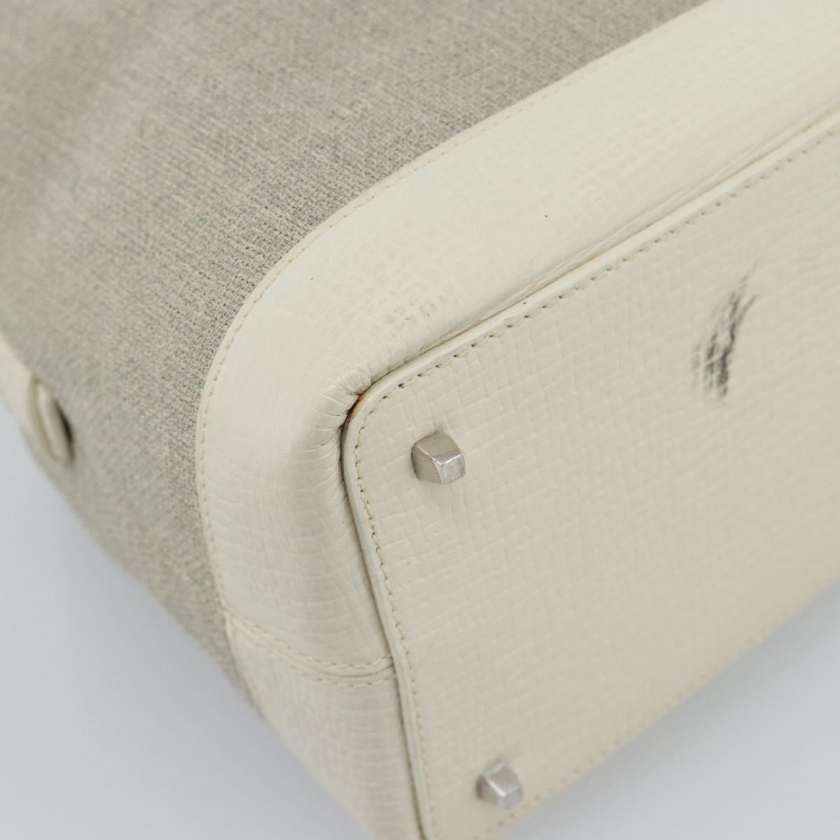 LOEWE Hand Bag Canvas Gray Silver Auth mr2742