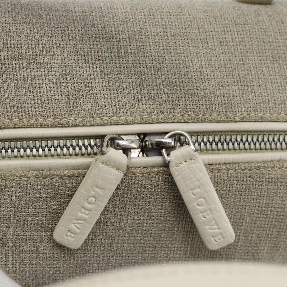 LOEWE Hand Bag Canvas Gray Silver Auth mr2742
