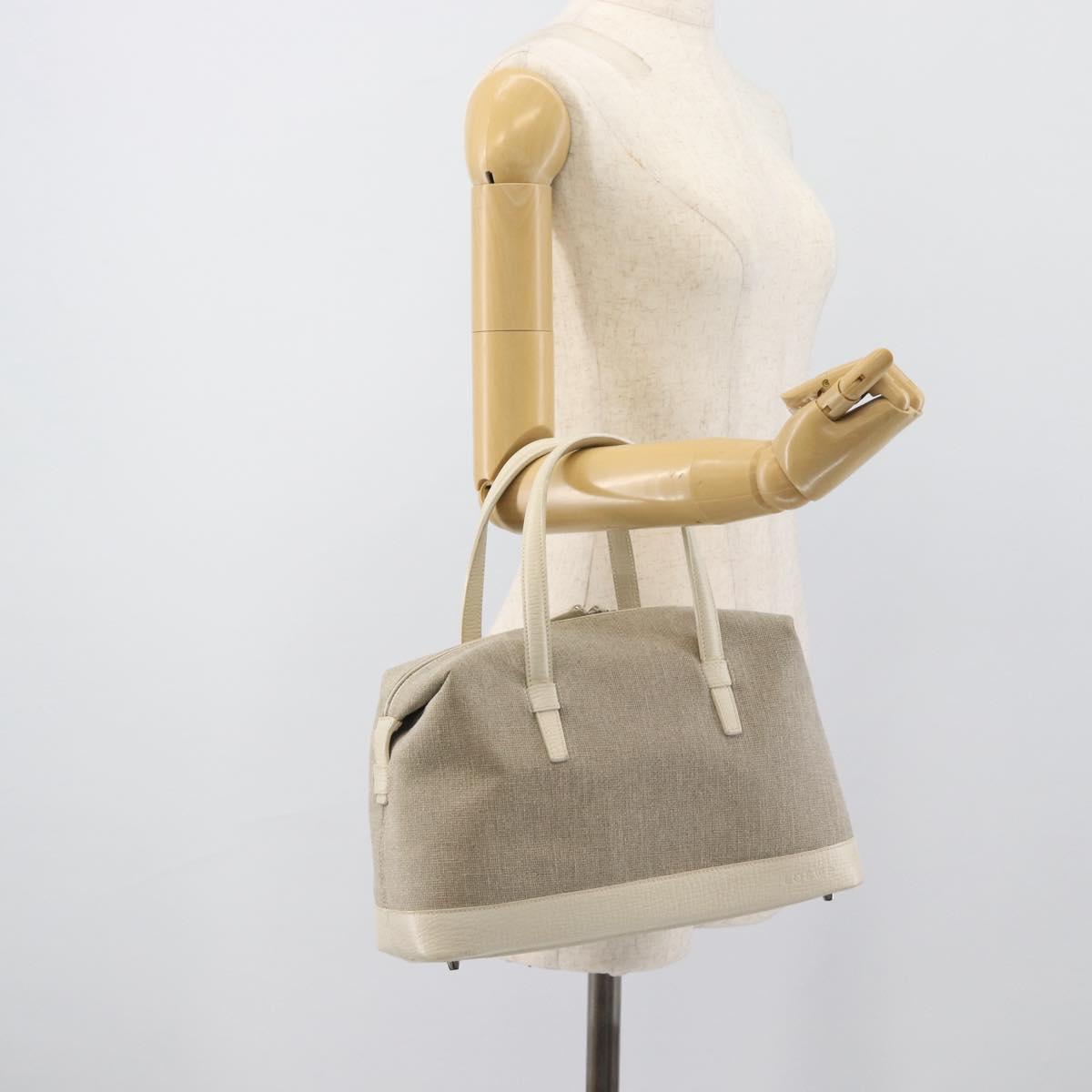 LOEWE Hand Bag Canvas Gray Silver Auth mr2742