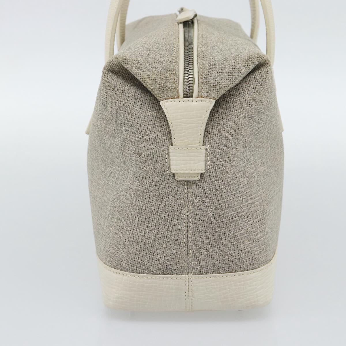 LOEWE Hand Bag Canvas Gray Silver Auth mr2742