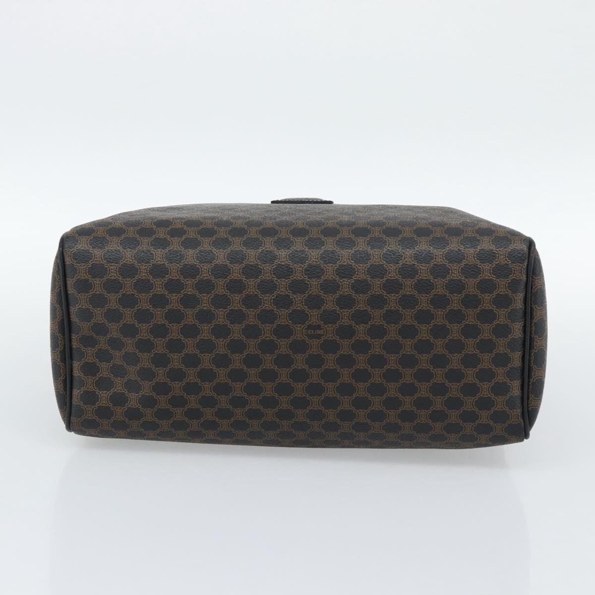 CELINE Macadam Canvas Hand Bag PVC Leather Black Gold Auth mr2745A