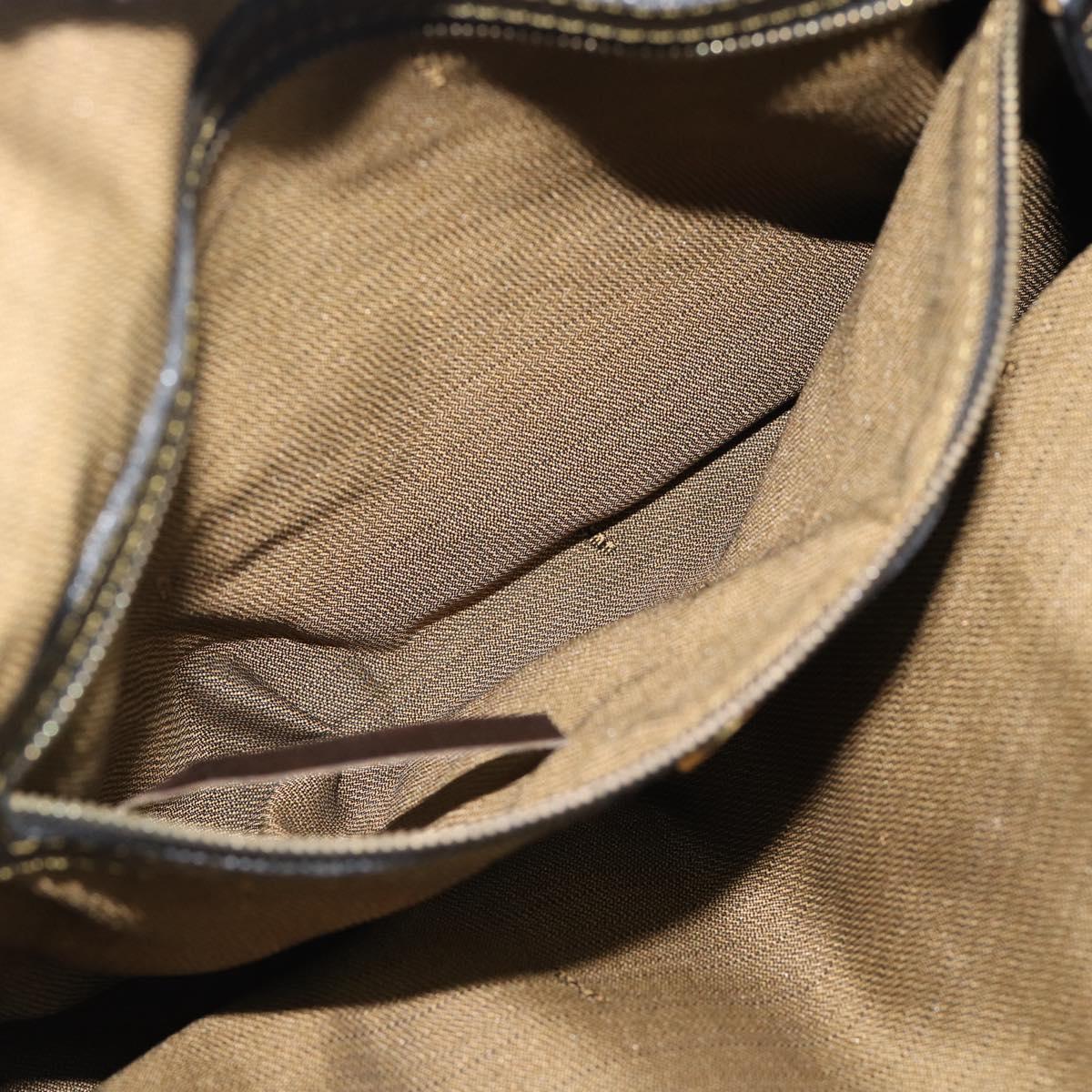 FENDI Zucca Canvas Hand Bag Black Brown Auth mr2746