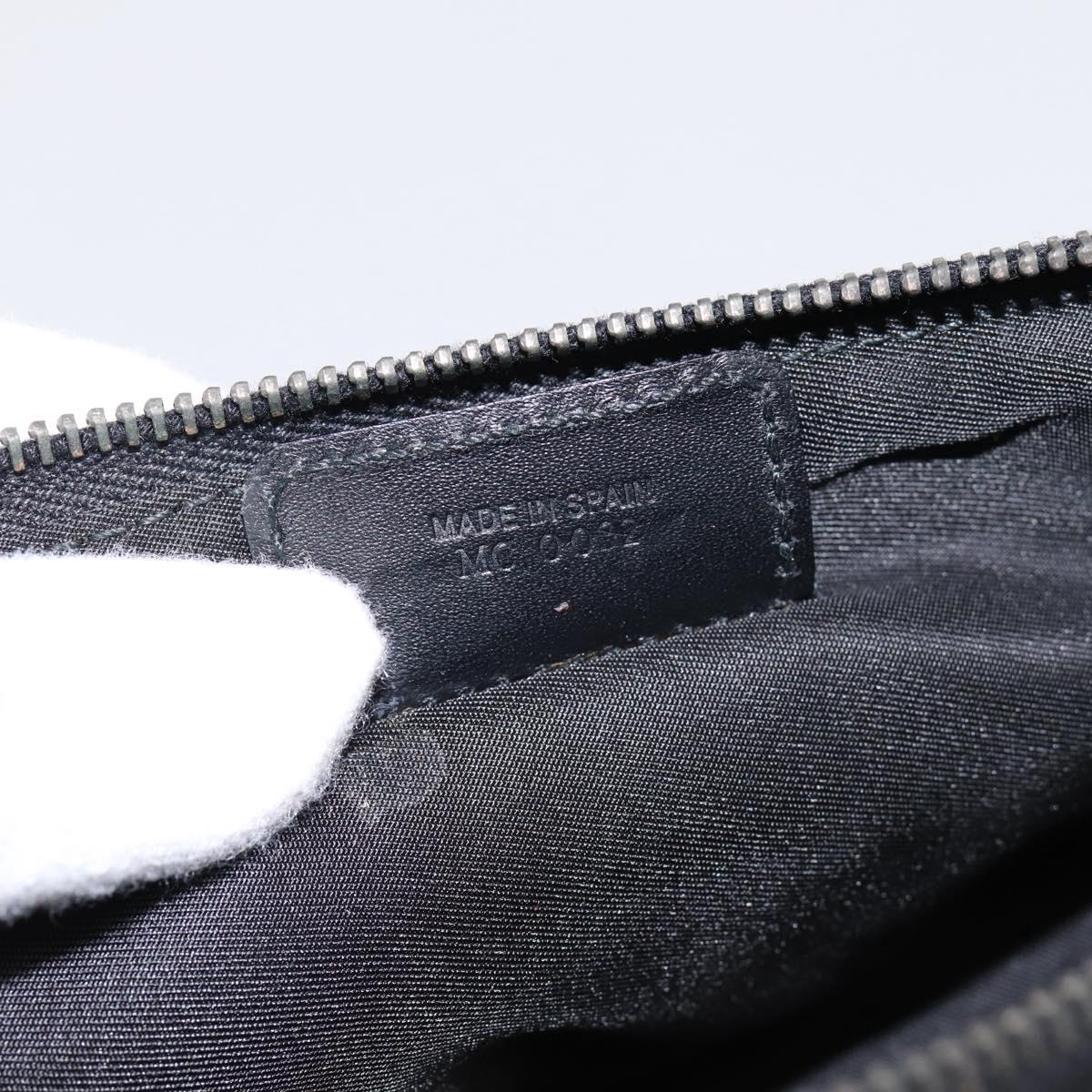 Christian Dior Trotter Canvas saddle Accessory Pouch Black Silver Auth mr2747A