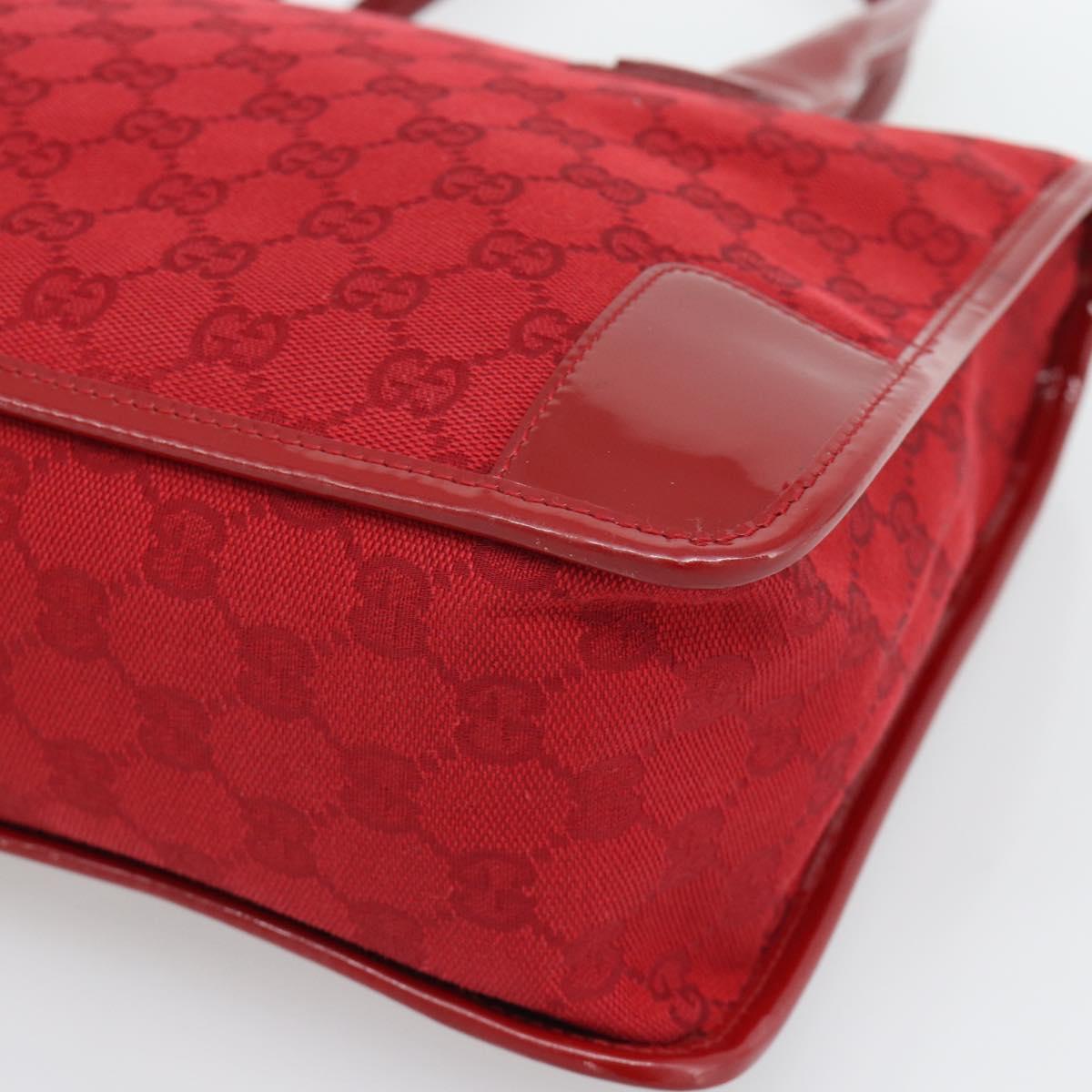 GUCCI GG Canvas Hand Bag Red Gold 000 0855 Auth mr2748