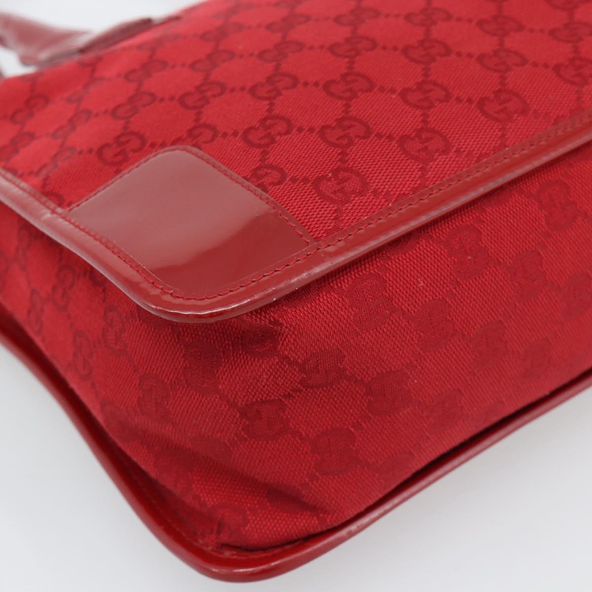 GUCCI GG Canvas Hand Bag Red Gold 000 0855 Auth mr2748