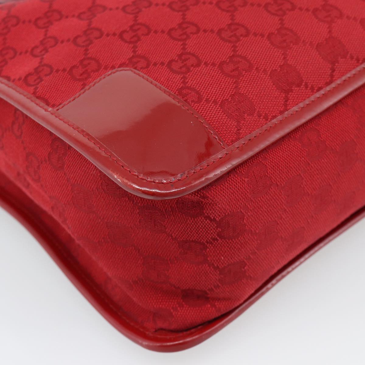 GUCCI GG Canvas Hand Bag Red Gold 000 0855 Auth mr2748