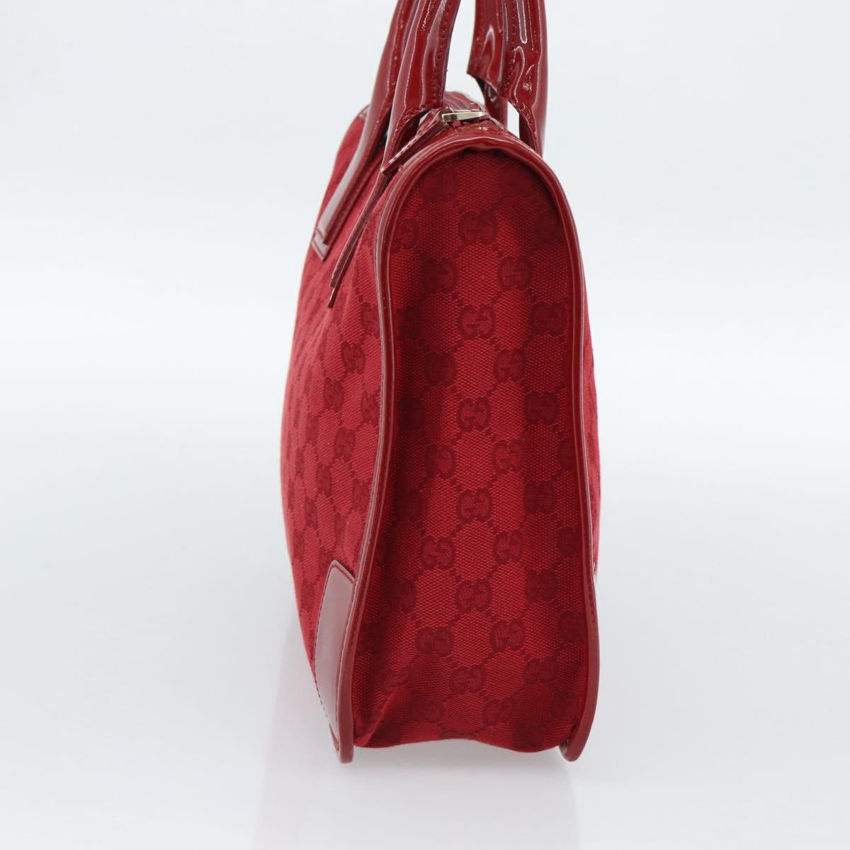 GUCCI GG Canvas Hand Bag Red Gold 000 0855 Auth mr2748