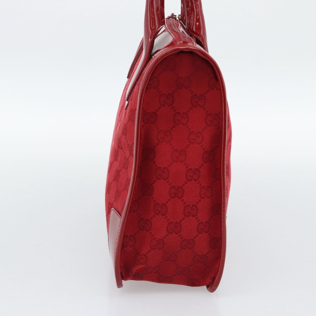 GUCCI GG Canvas Hand Bag Red Gold 000 0855 Auth mr2748