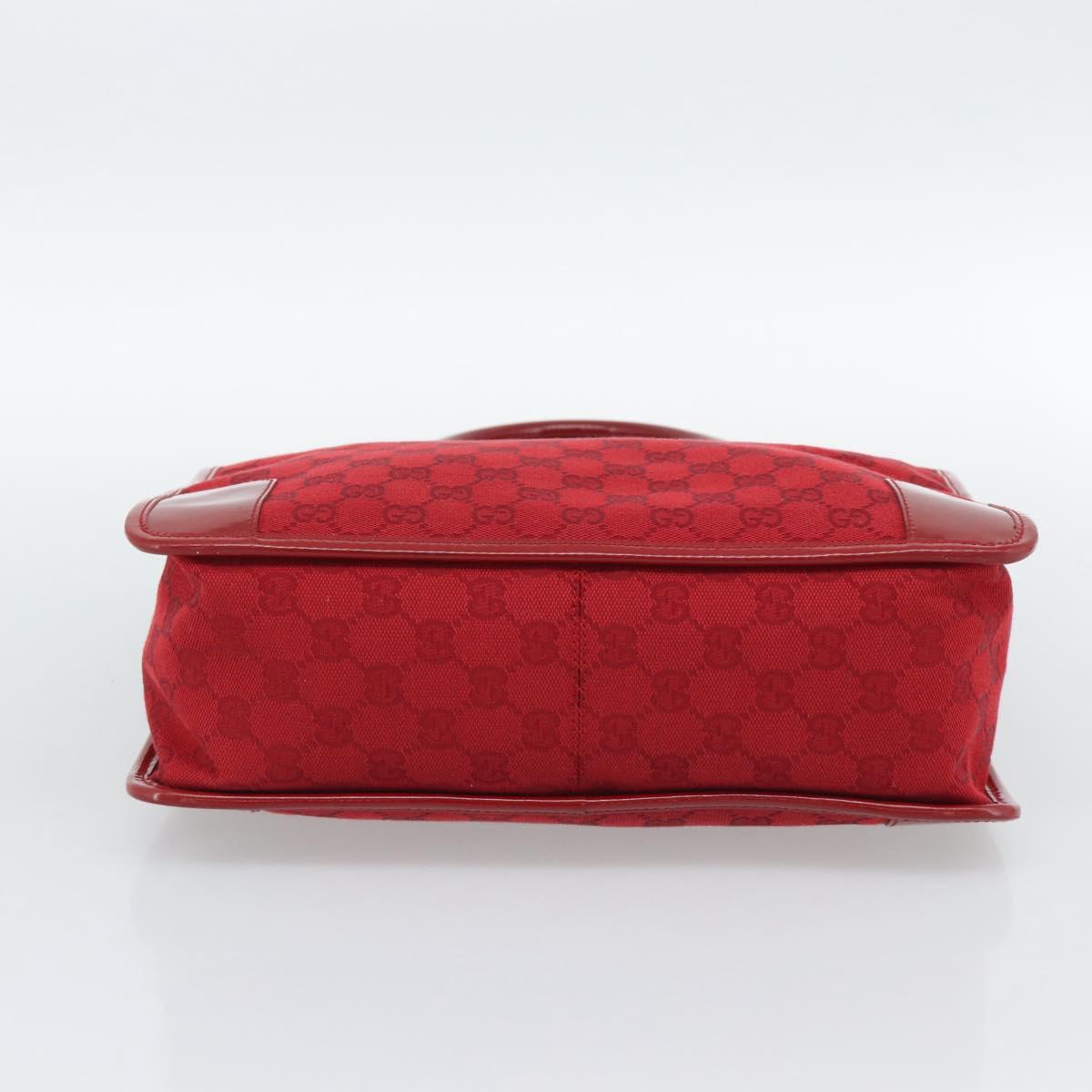 GUCCI GG Canvas Hand Bag Red Gold 000 0855 Auth mr2748