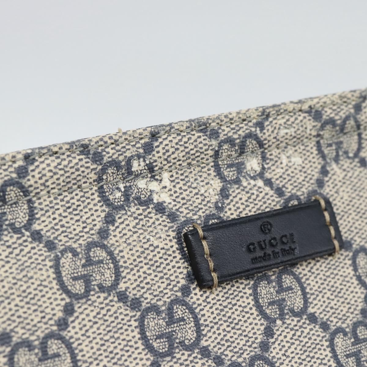 GUCCI GG Supreme Shoulder Bag PVC Navy Silver 201446 Auth mr2750A