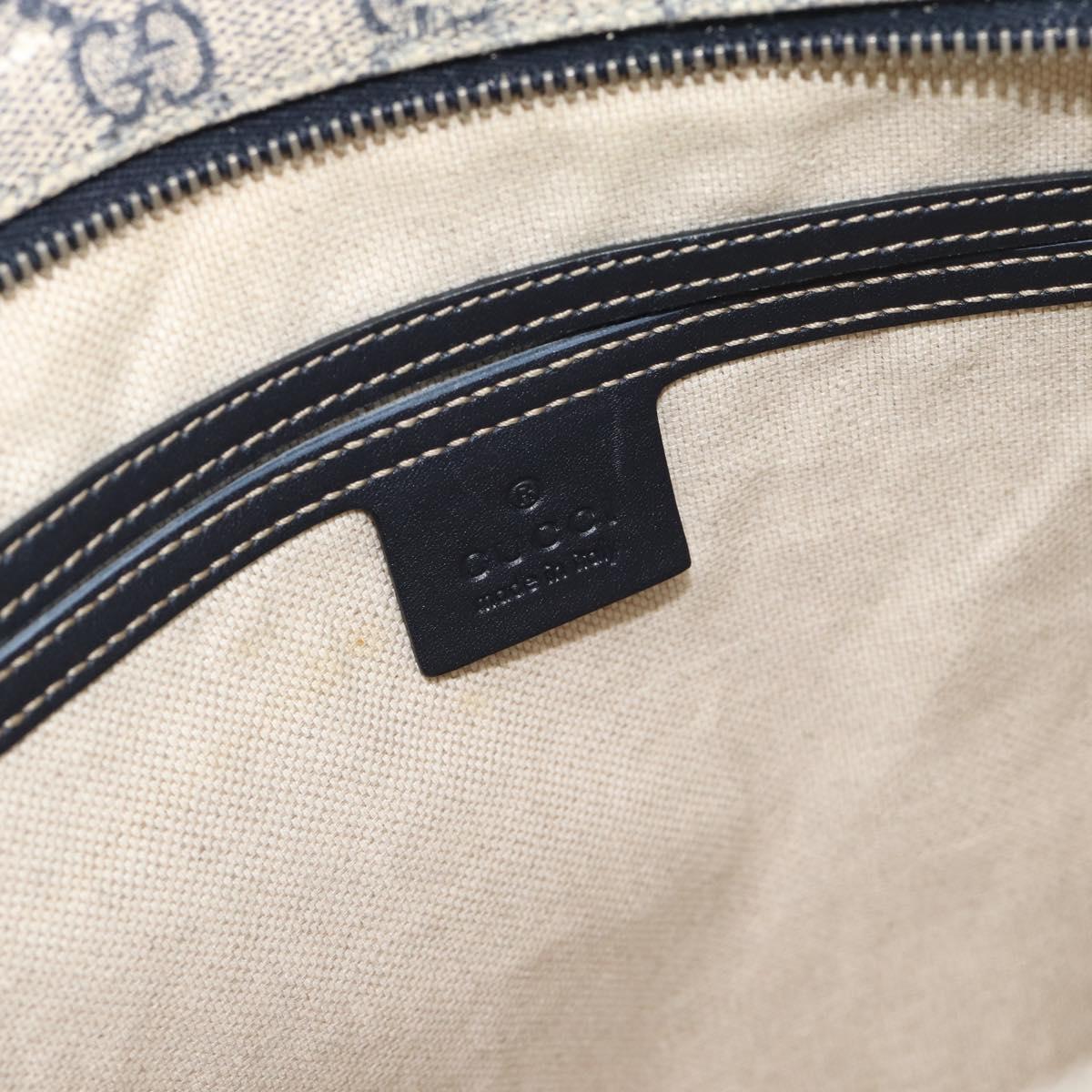 GUCCI GG Supreme Shoulder Bag PVC Navy Silver 201446 Auth mr2750A