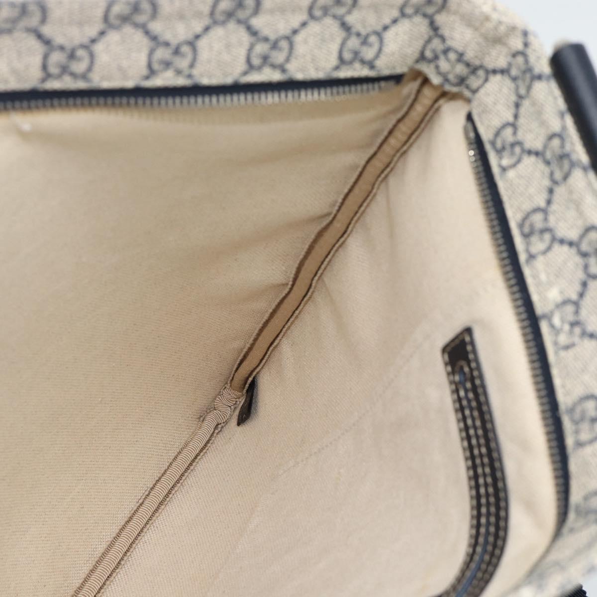 GUCCI GG Supreme Shoulder Bag PVC Navy Silver 201446 Auth mr2750A