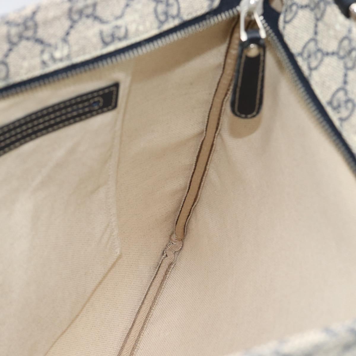GUCCI GG Supreme Shoulder Bag PVC Navy Silver 201446 Auth mr2750A