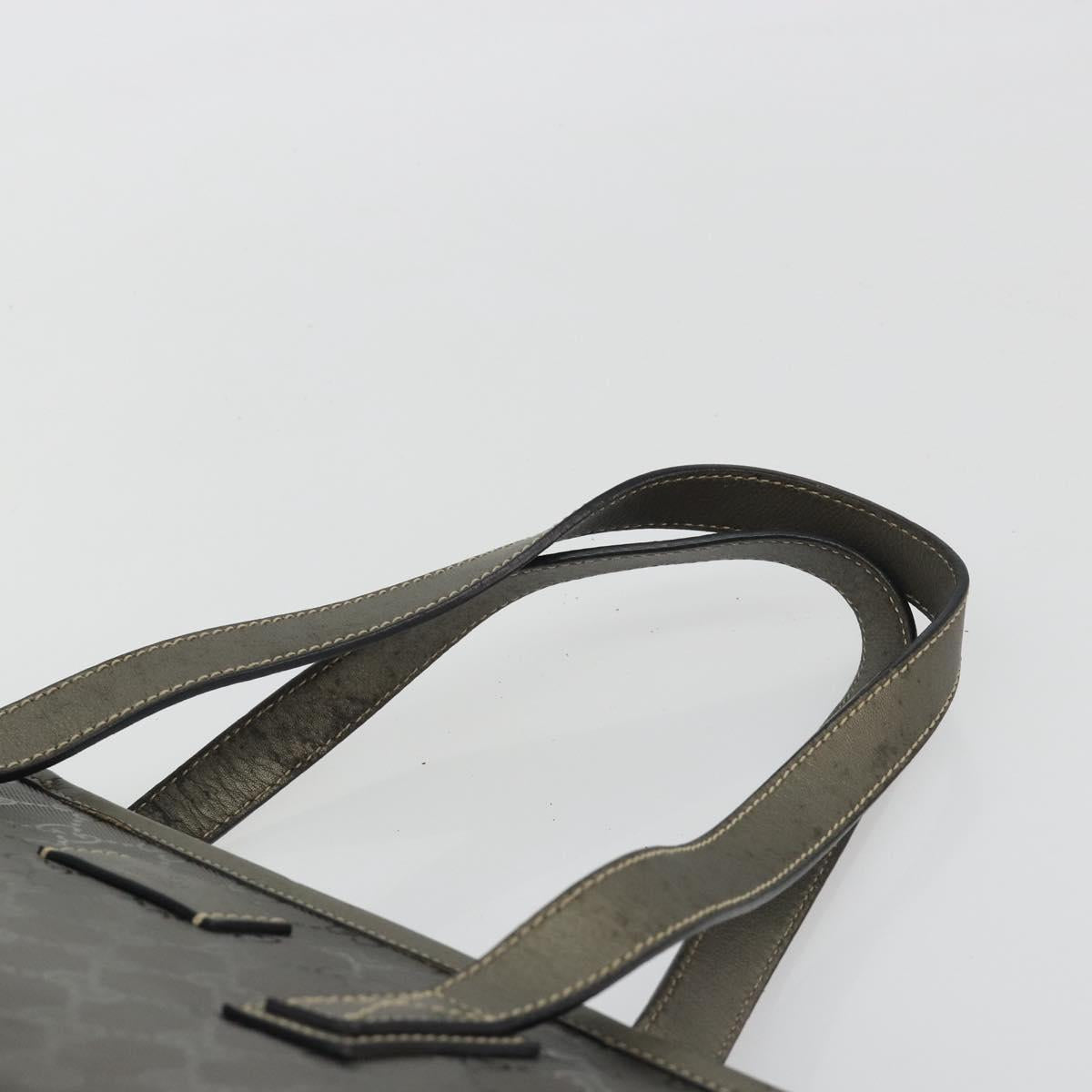 GUCCI GG Canvas Guccissima Tote Bag Leather Silver 211137 Auth mr2751