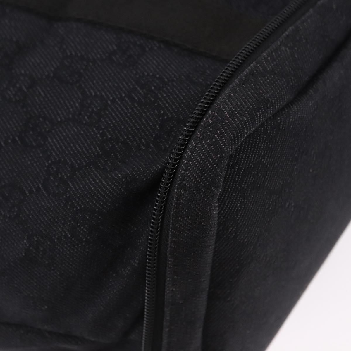 GUCCI GG Canvas Tote Bag Black Silver 152232 Auth mr2752A