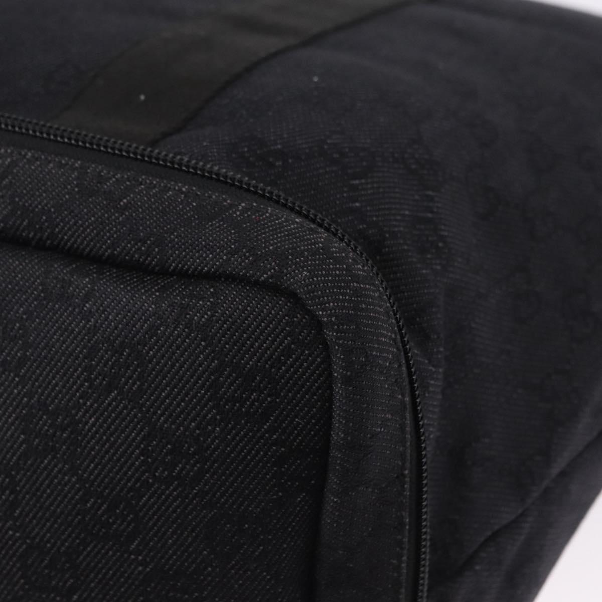 GUCCI GG Canvas Tote Bag Black Silver 152232 Auth mr2752A
