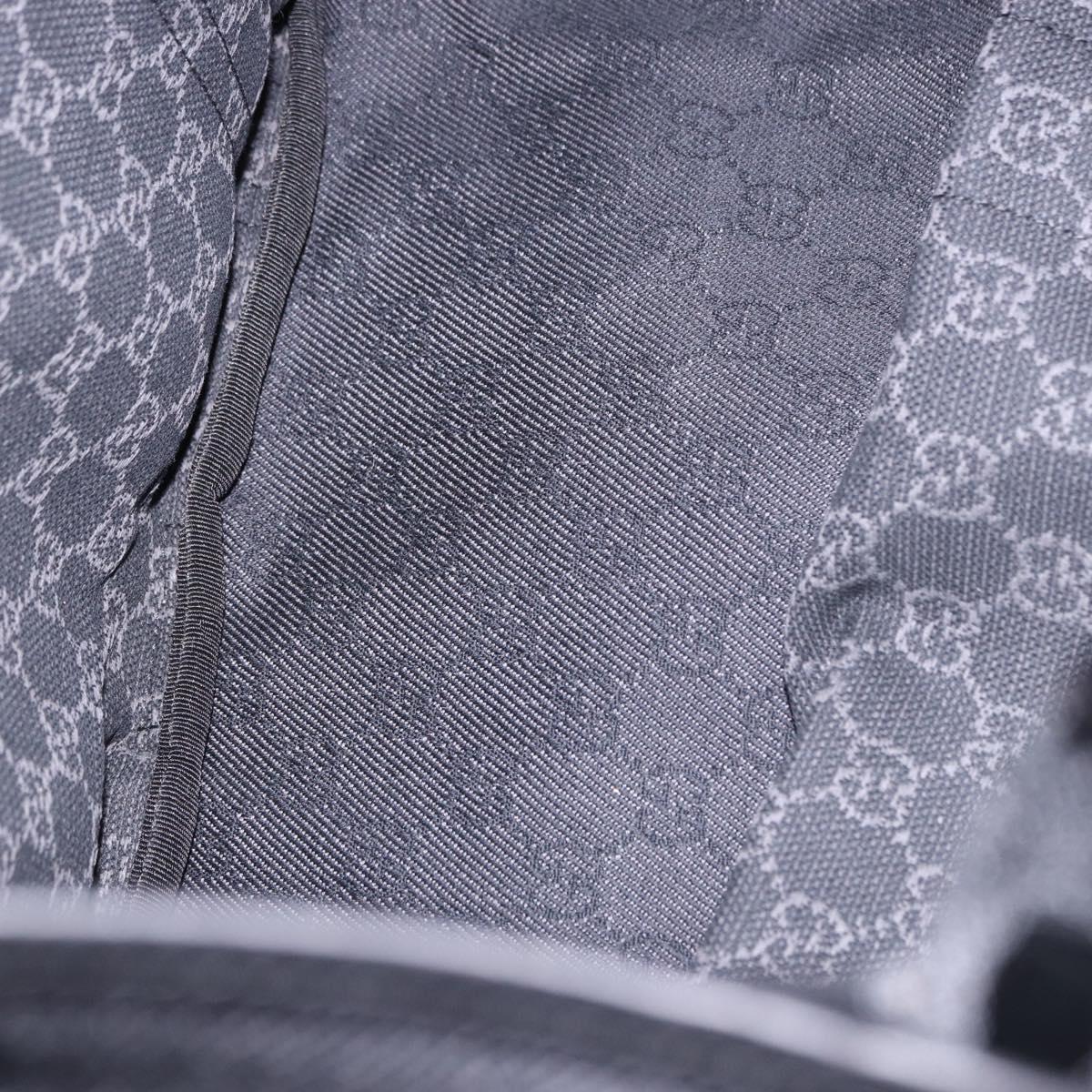 GUCCI GG Canvas Tote Bag Black Silver 152232 Auth mr2752A