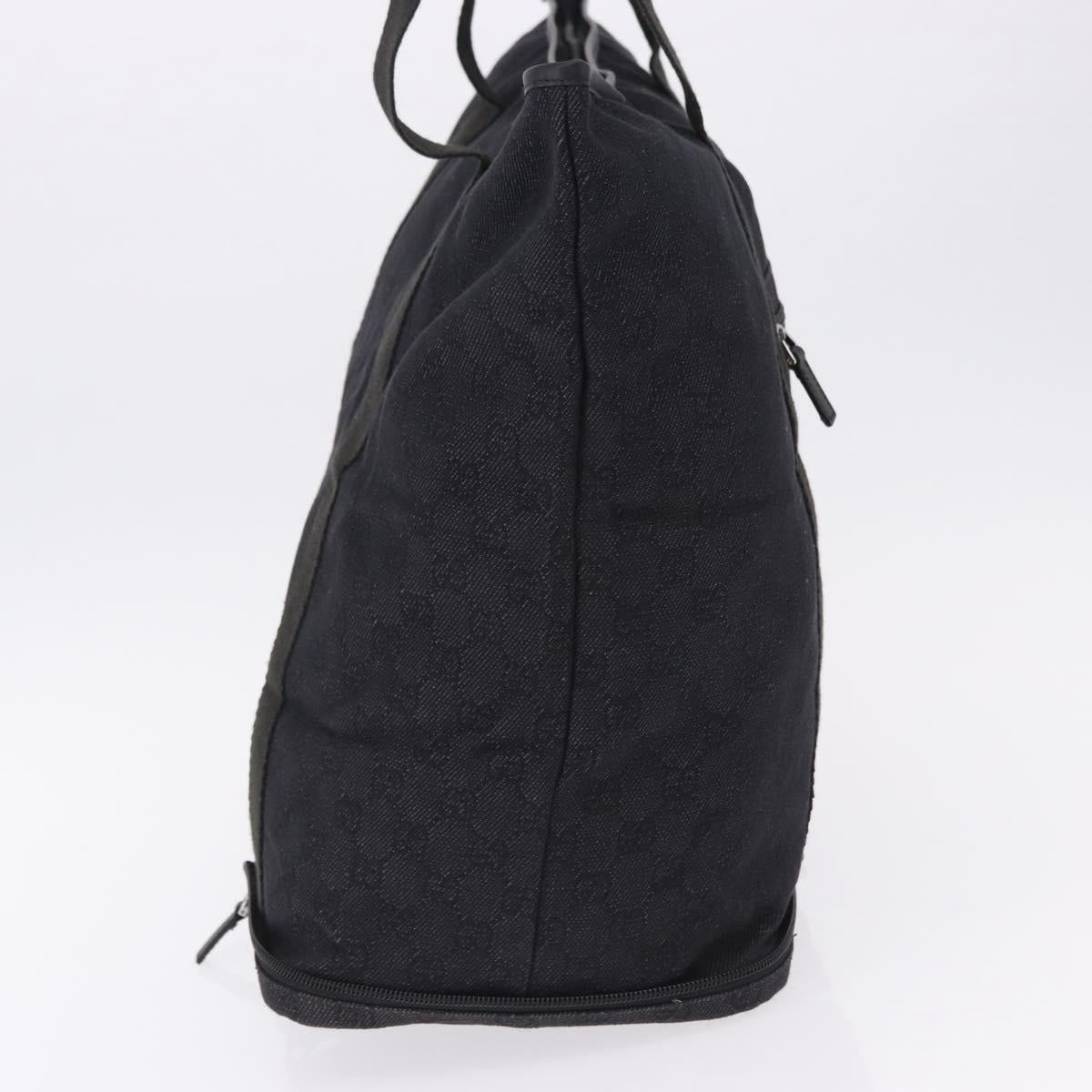 GUCCI GG Canvas Tote Bag Black Silver 152232 Auth mr2752A