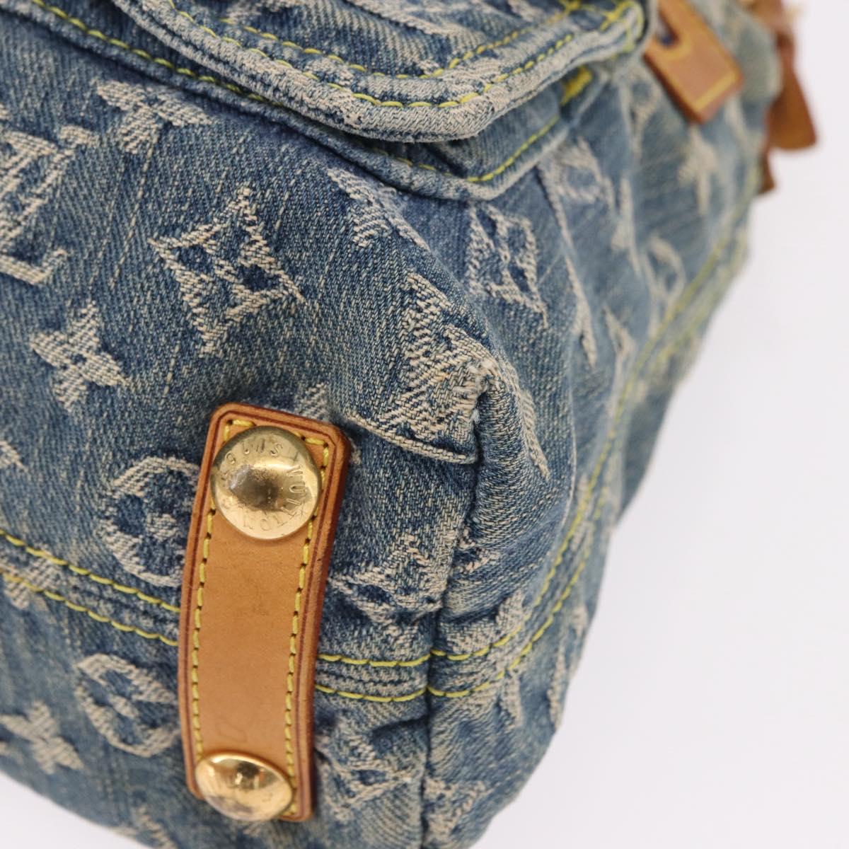 LOUIS VUITTON Monogram Denim Buggy PM Shoulder Bag Blue M95049 LV Auth mr2761A