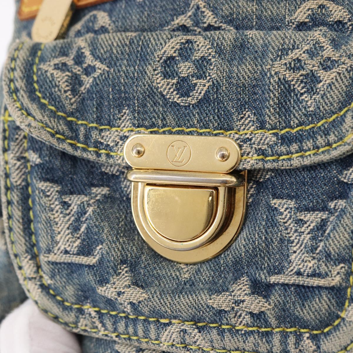 LOUIS VUITTON Monogram Denim Buggy PM Shoulder Bag Blue M95049 LV Auth mr2761A