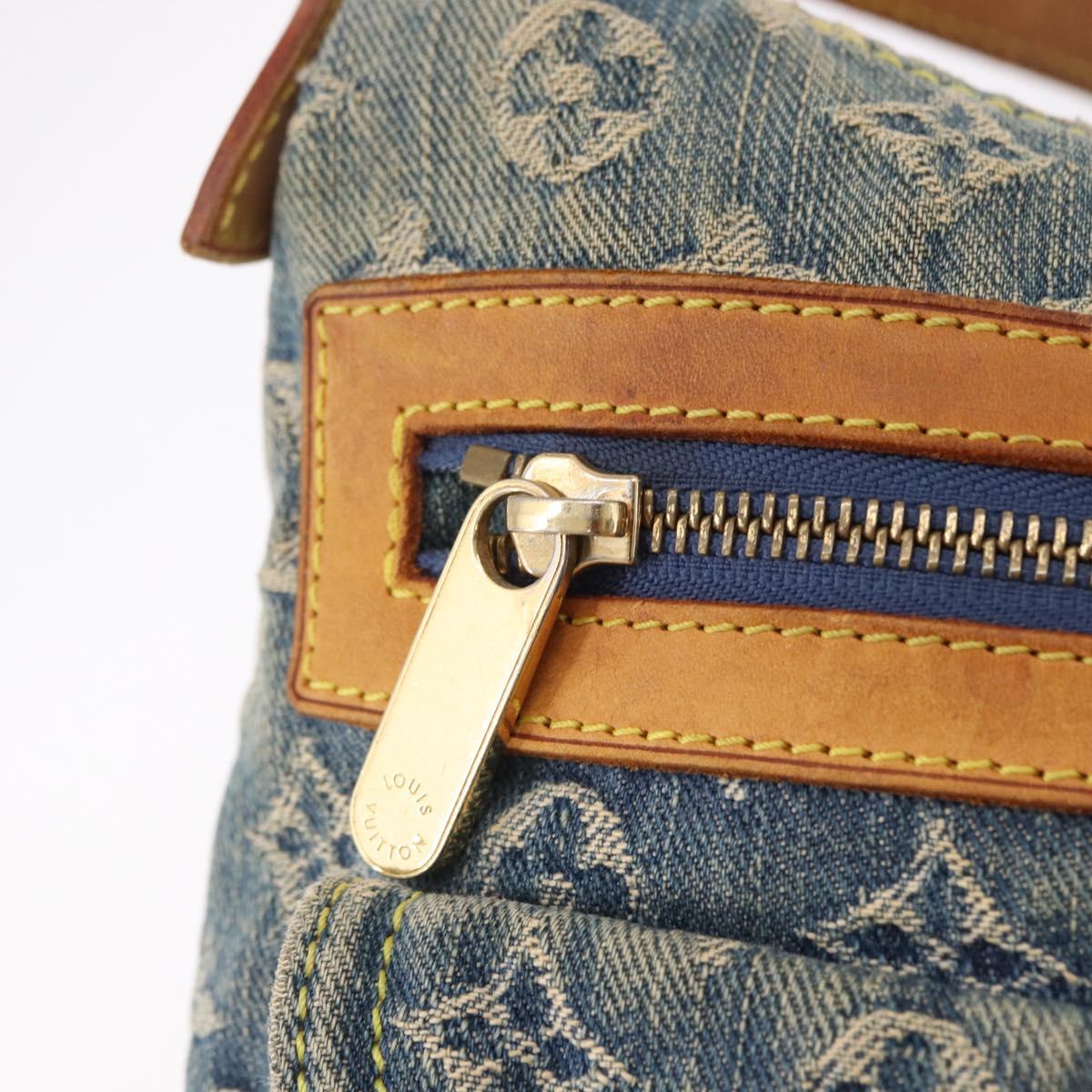 LOUIS VUITTON Monogram Denim Buggy PM Shoulder Bag Blue M95049 LV Auth mr2761A