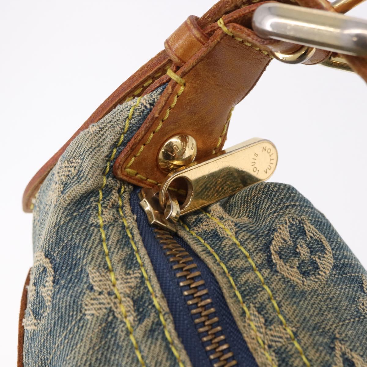 LOUIS VUITTON Monogram Denim Buggy PM Shoulder Bag Blue M95049 LV Auth mr2761A