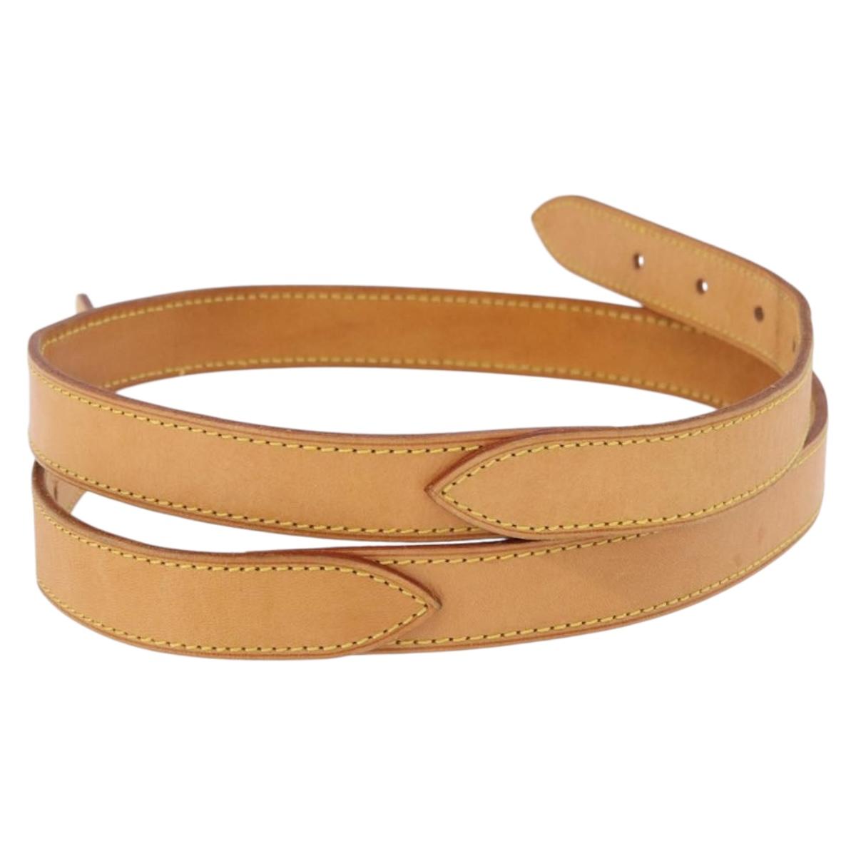 LOUIS VUITTON Buggy Shoulder Strap Leather 49.2"" Beige LV Auth mr2762