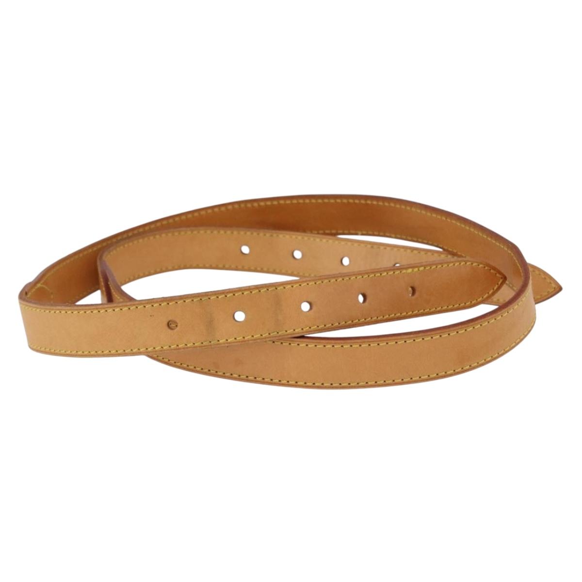 LOUIS VUITTON Buggy Shoulder Strap Leather 49.2"" Beige LV Auth mr2762