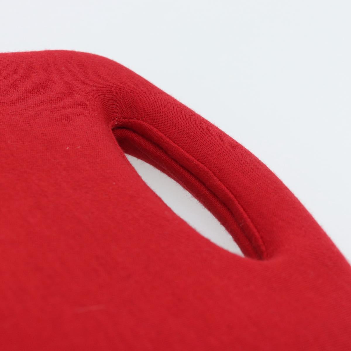 CHANEL Hip Bag Cotton Red CC Auth mr2766A