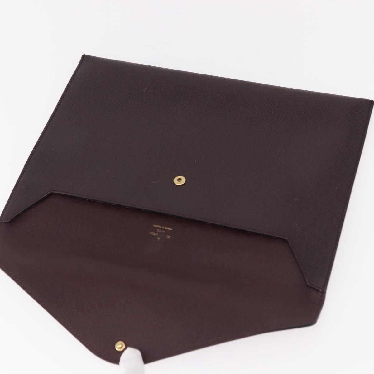 LOUIS VUITTON Taiga Document Case Pouch Acajou M99087 LV Auth mr2772