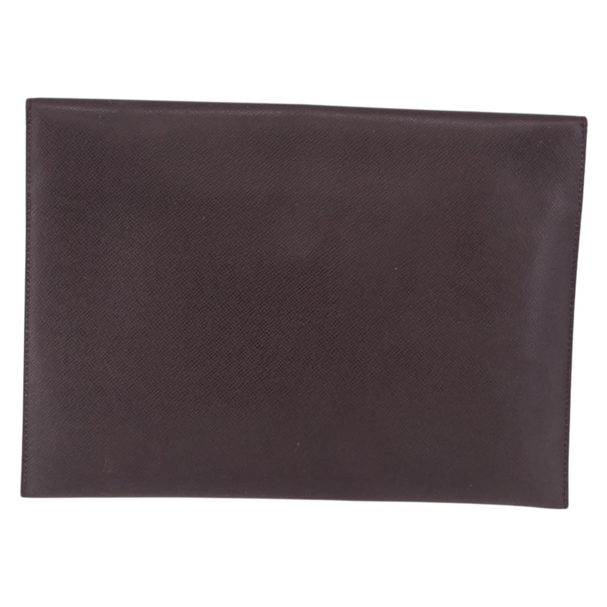 LOUIS VUITTON Taiga Document Case Pouch Acajou M99087 LV Auth mr2772