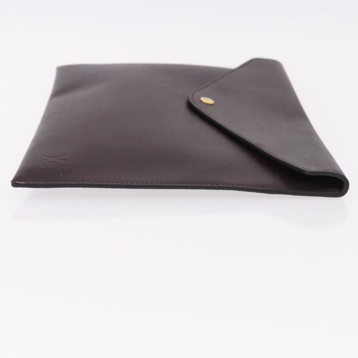 LOUIS VUITTON Taiga Document Case Pouch Acajou M99087 LV Auth mr2772