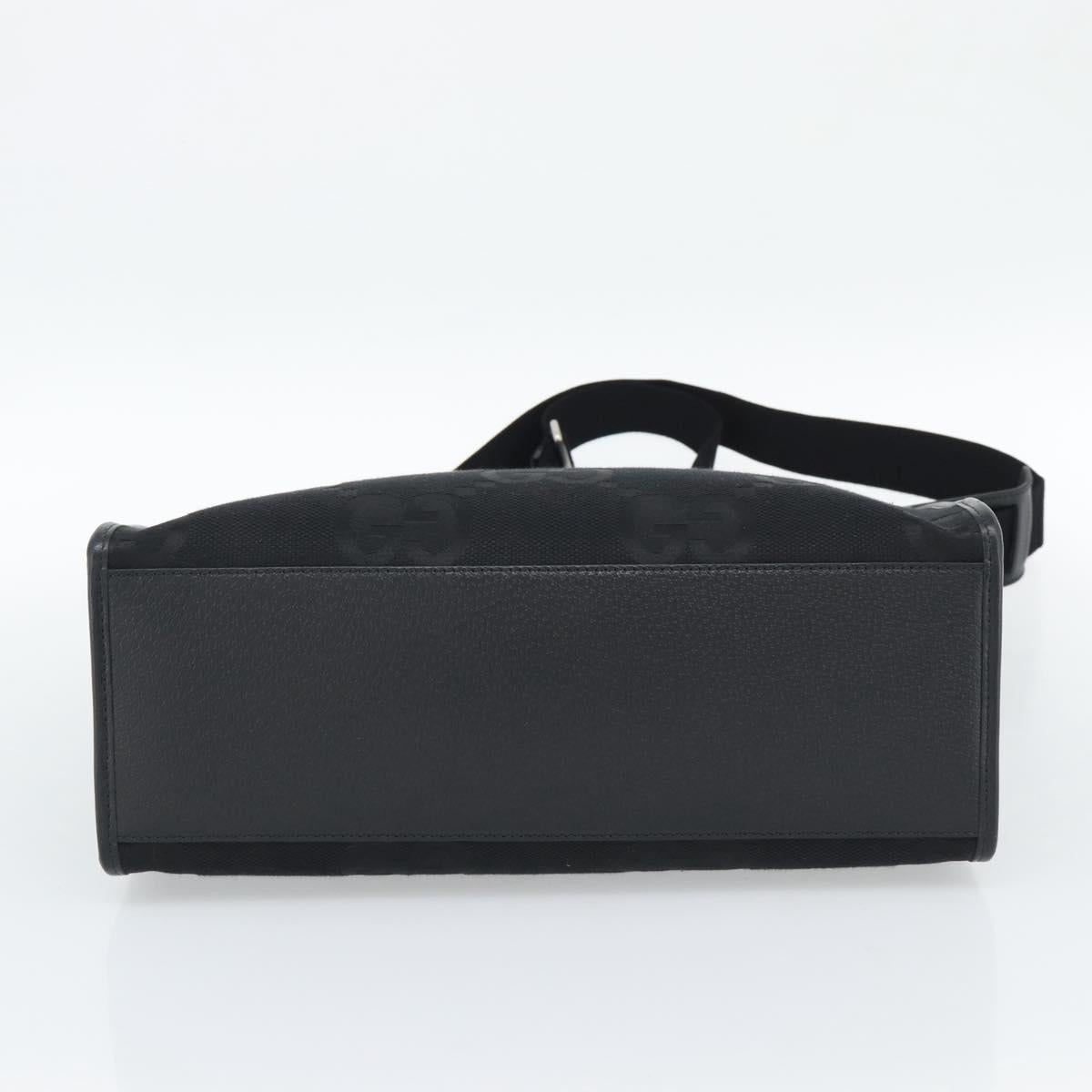 GUCCI Jumbo GG Canvas Hand Bag 2way Black Silver 678839 Auth mr2773V