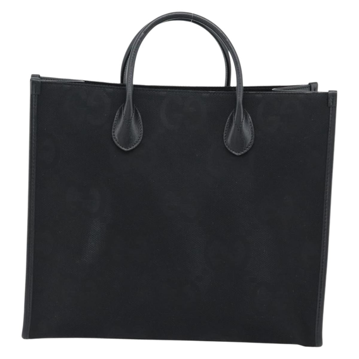 GUCCI Jumbo GG Canvas Hand Bag 2way Black Silver 678839 Auth mr2773V