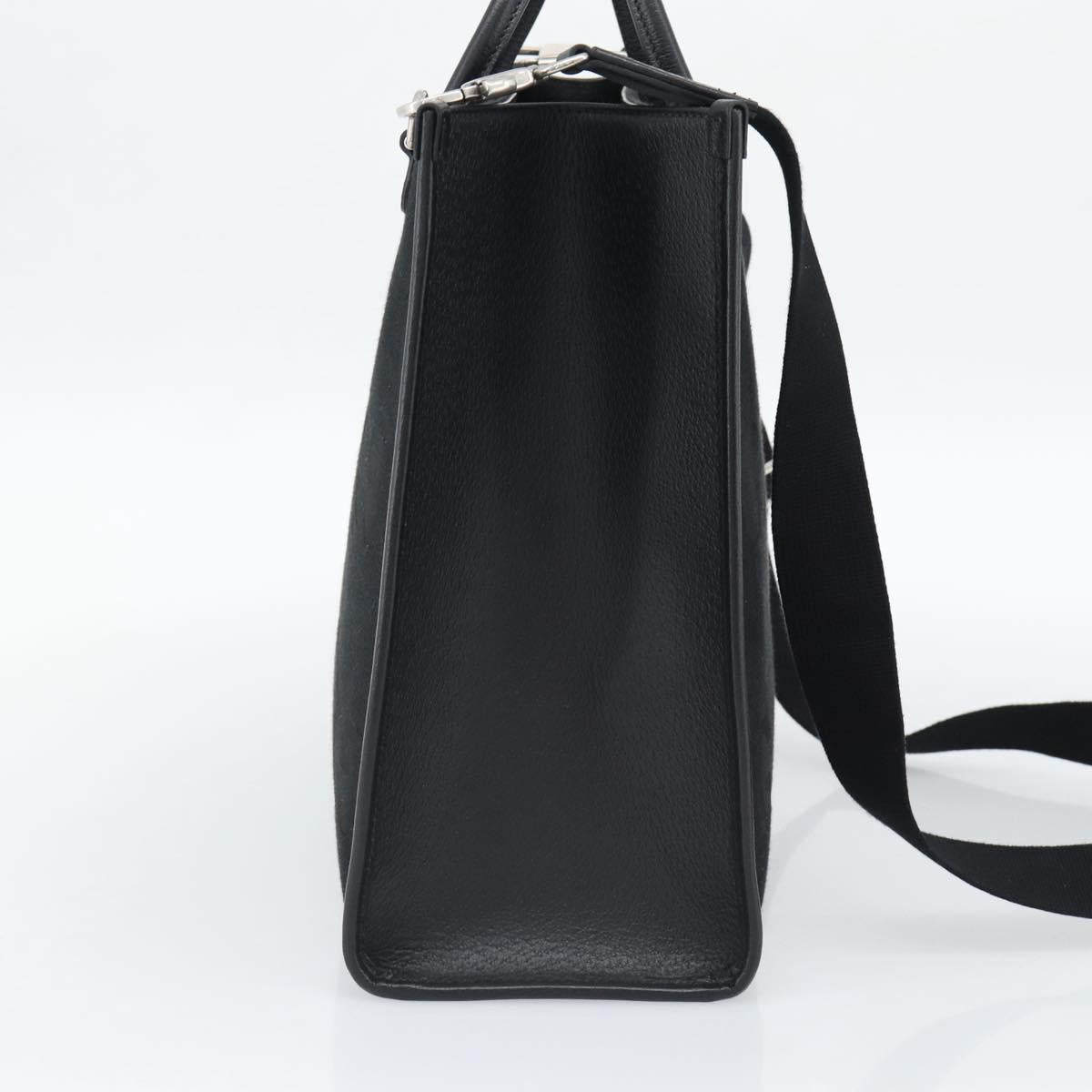 GUCCI Jumbo GG Canvas Hand Bag 2way Black Silver 678839 Auth mr2773V